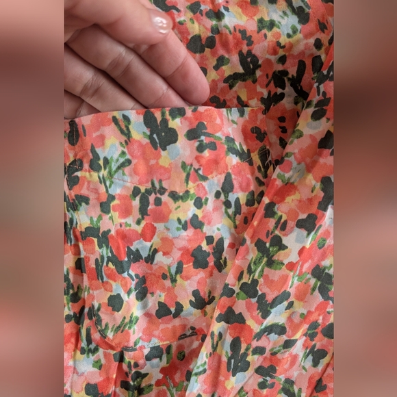 L.L. Bean Floral Button Down Shirt - Pink and Green - Picture 4 of 7